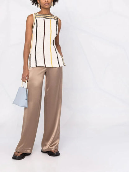 Wide-Leg Elasticated Trousers