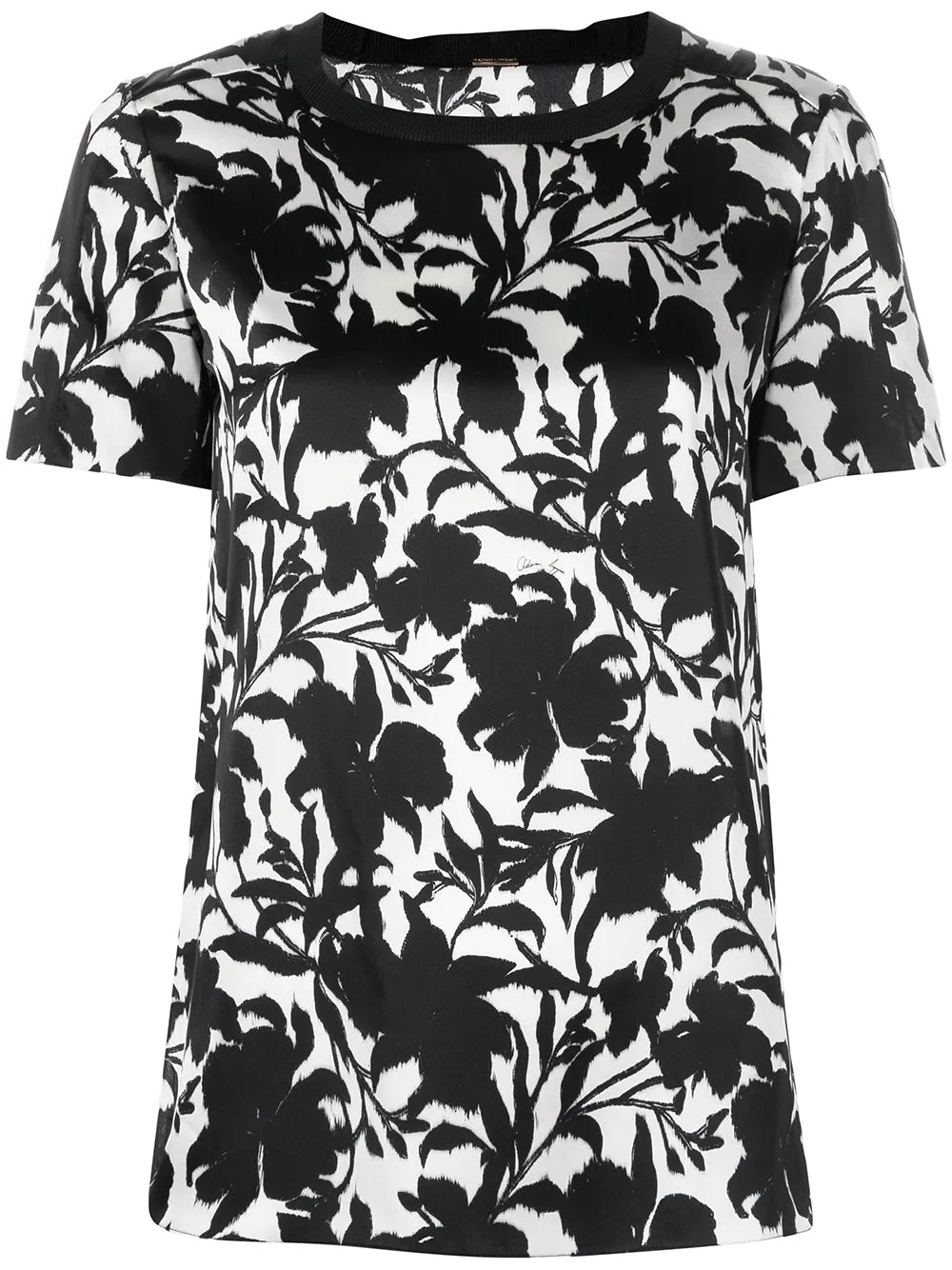 Floral-Print Silk T-Shirt