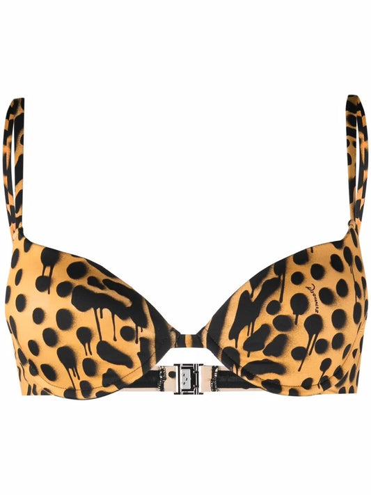 Leopard Print Bikini Top