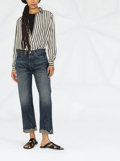 Cropped Straight-Leg Jeans