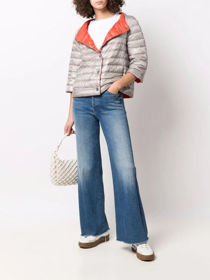 Cropped Sleeves Puffer Jacket