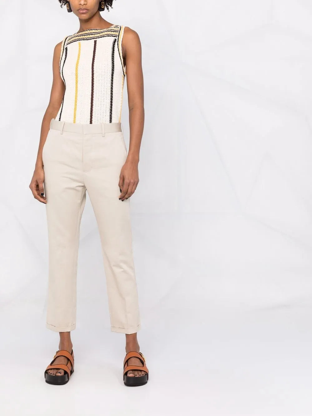 Cropped Straight-Leg Trousers