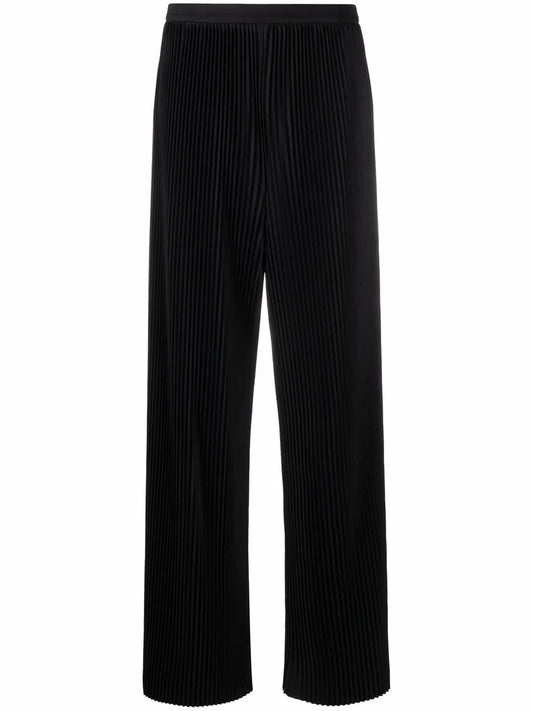 Straight-Leg Plissé Trousers