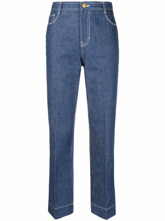 Straight-Leg Denim Jeans