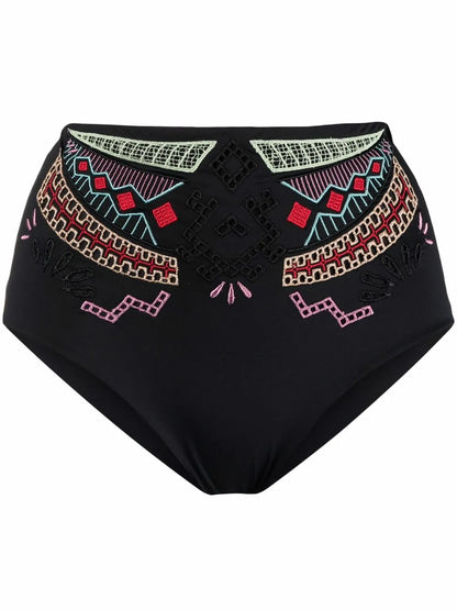 High-Waisted Embroidered Bikini Bottom
