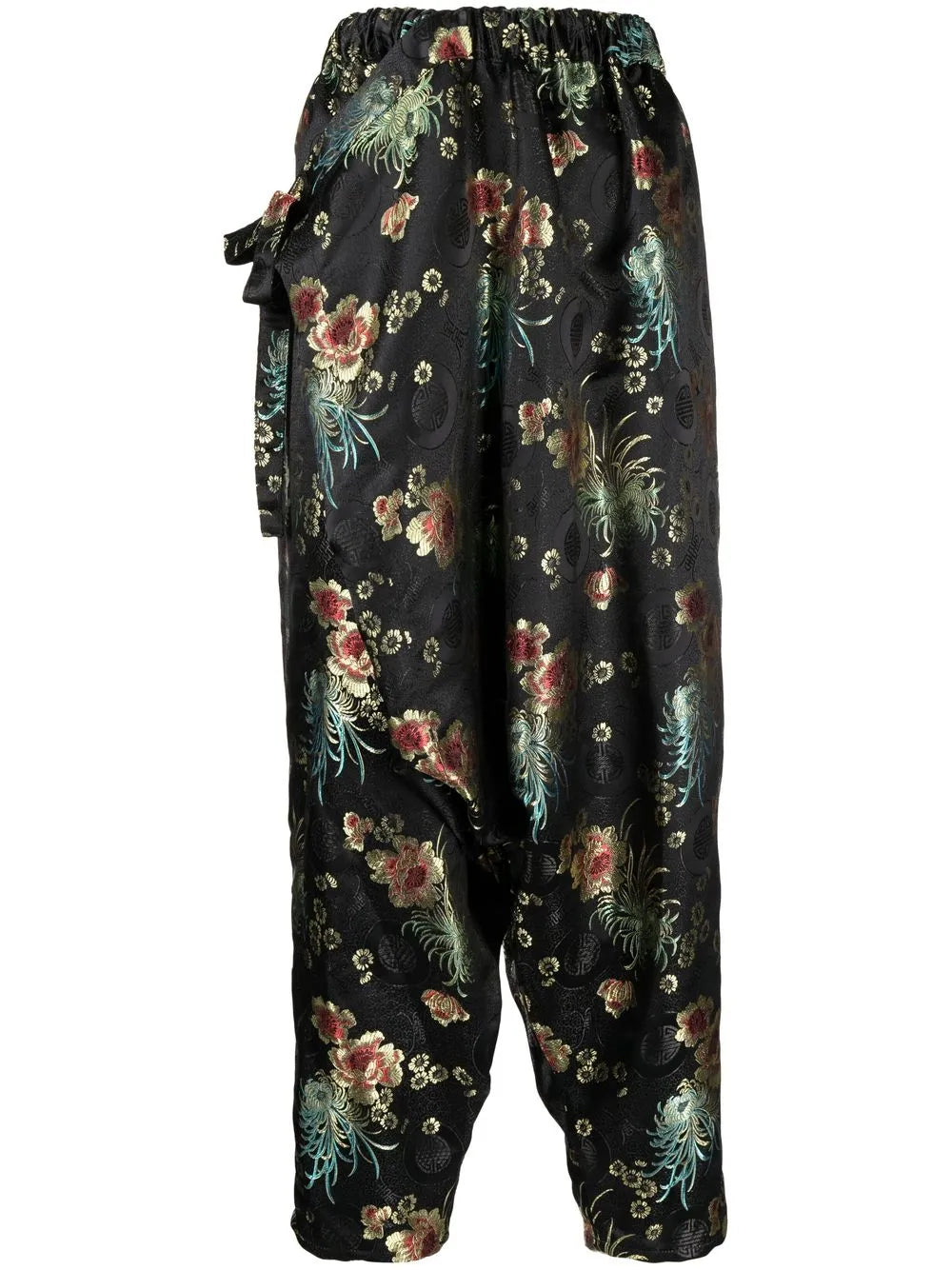 Jacquard Tapered-Leg Cropped Trousers