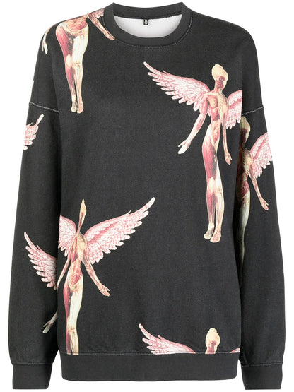 Nirvana Printed Cotton Sweatshirt