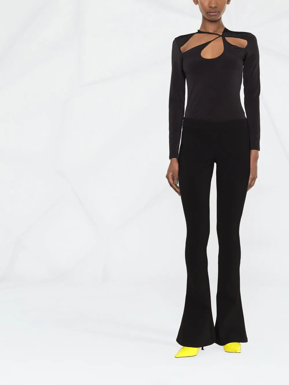 Low-Waist Flared Trousers