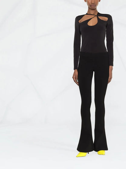 Low-Waist Flared Trousers