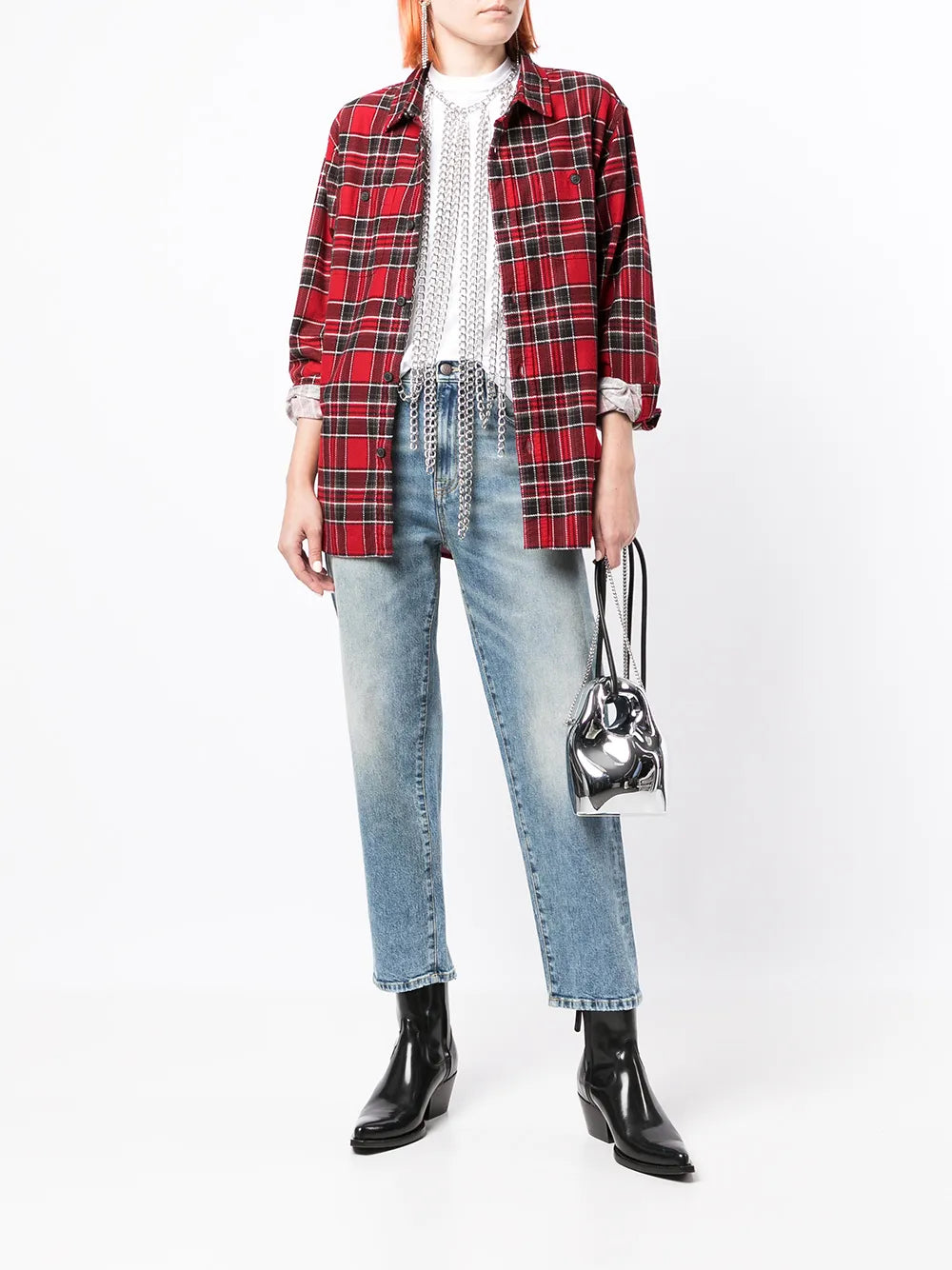 High-Waisted Straight Leg Jeans