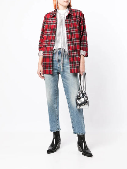 High-Waisted Straight Leg Jeans
