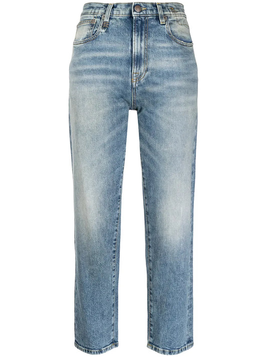 High-Waisted Straight Leg Jeans