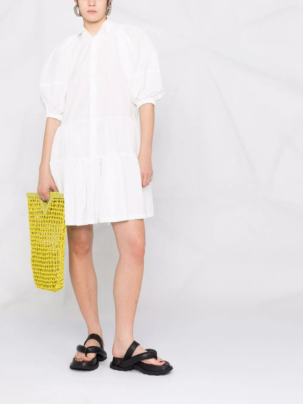 Puff-Sleeve Shirt Dress