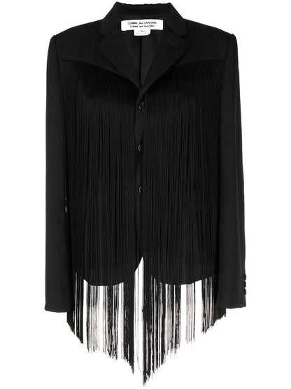 Fringed-Detail Wool Blazer