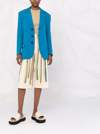 Notched-Lapel Single-Breasted Blazer