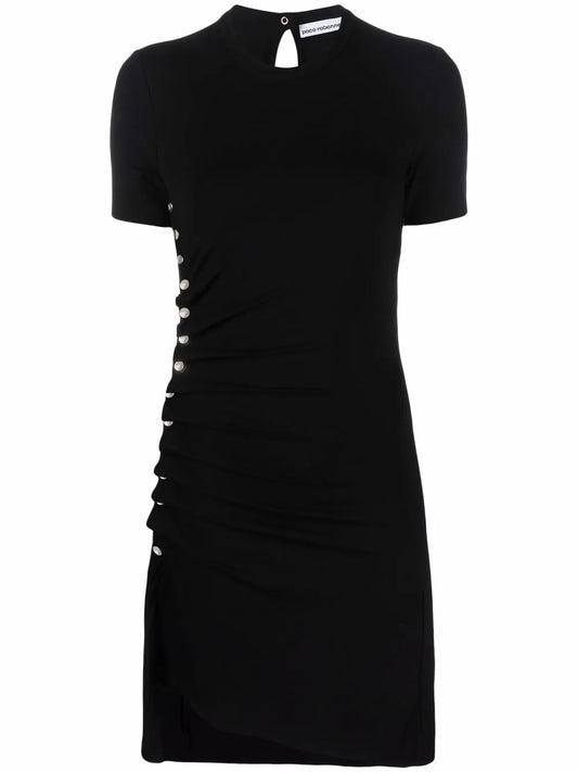 Rivet-Embellished Asymmetric Dress
