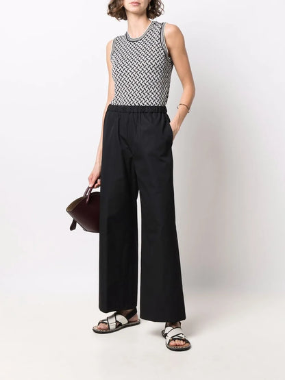 Poplin Wide-Leg Trousers