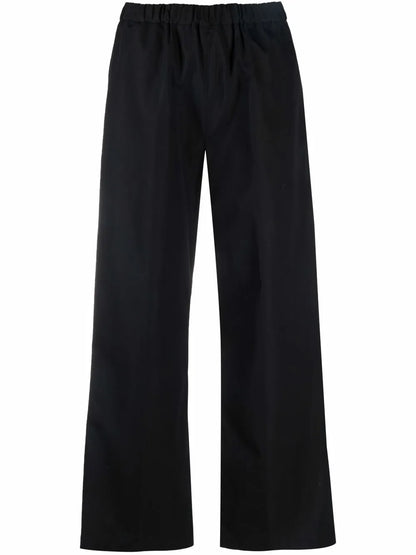 Poplin Wide-Leg Trousers
