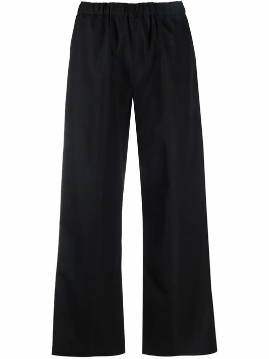 Poplin Wide-Leg Trousers