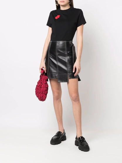 Poppy-Print Short Sleeved T-Shirt