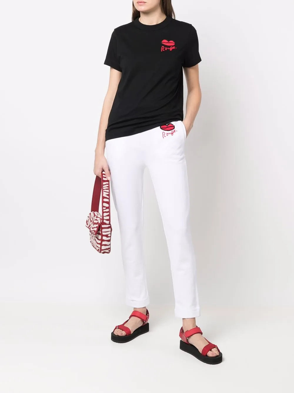 Rouge-Print Track Pants