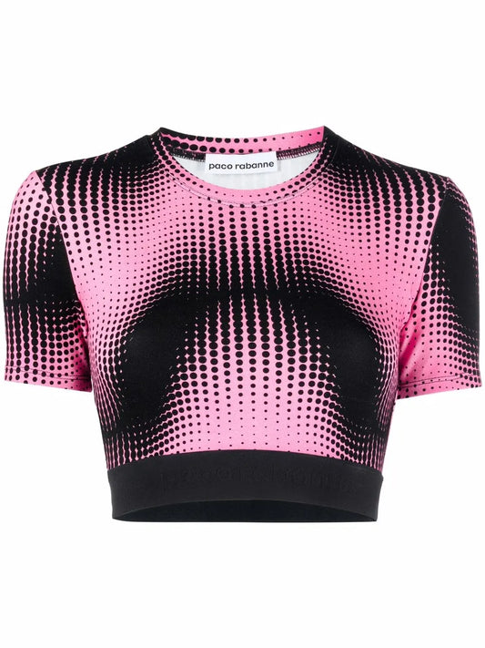Graphic-Print Cropped Fitted T-Shirt