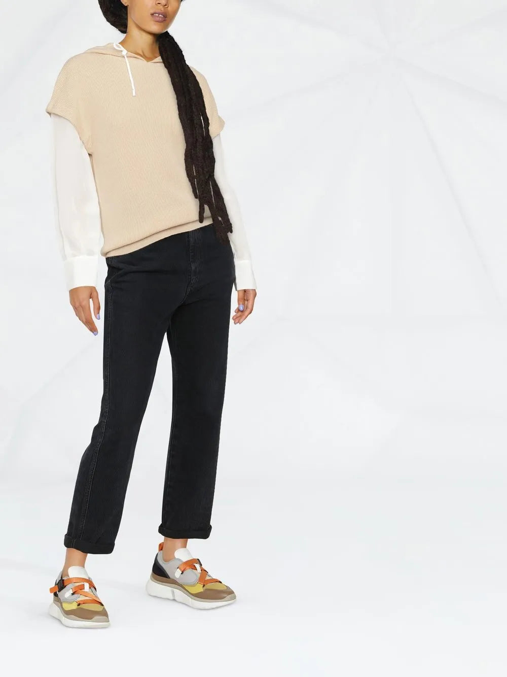 Two-Tone Drawstring Hoodie