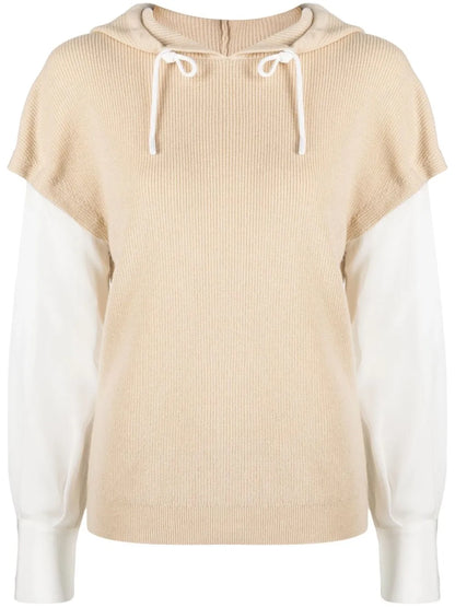 Two-Tone Drawstring Hoodie