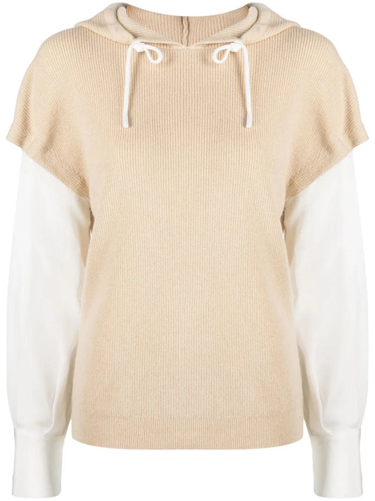 Two-Tone Drawstring Hoodie