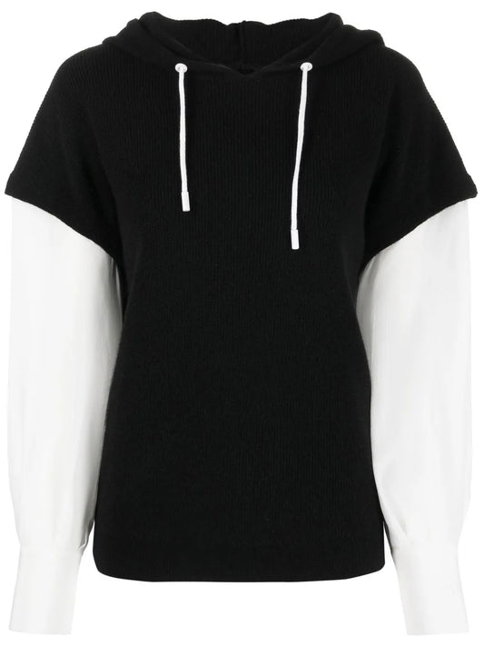 Two-Tone Drawstring Hoodie