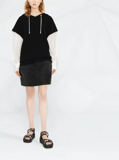 Two-Tone Drawstring Hoodie