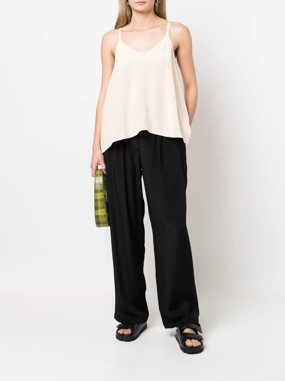 Loose-Fit Strappy Silk Top