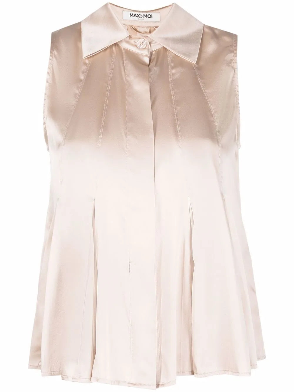 Classic-Collar Sleeveless Blouse