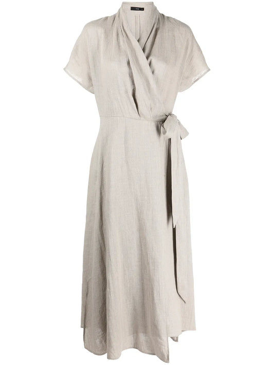 Butterfly Linen Wrap Dress