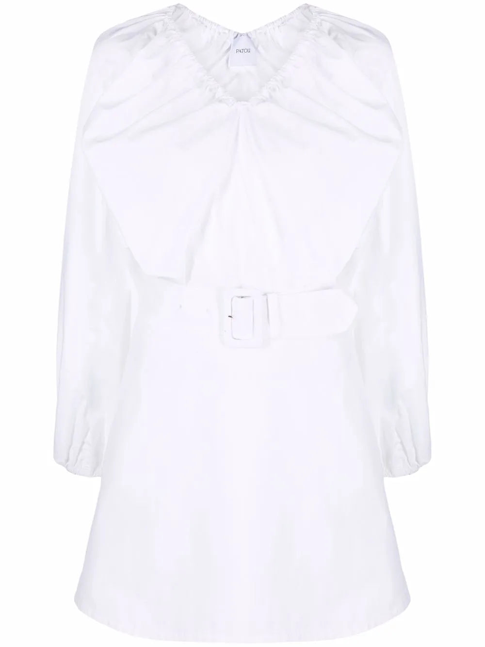 Oversize-Collar Cotton Dress