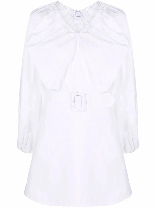 Oversize-Collar Cotton Dress