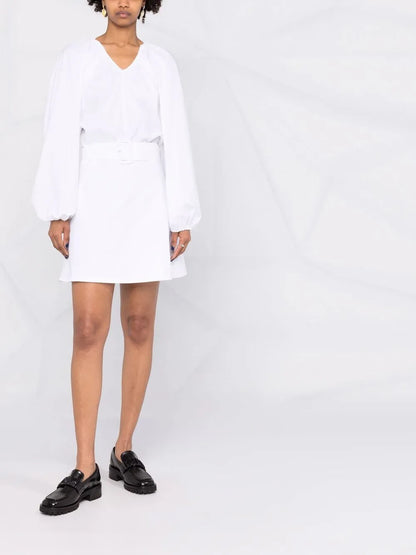 Oversize-Collar Cotton Dress