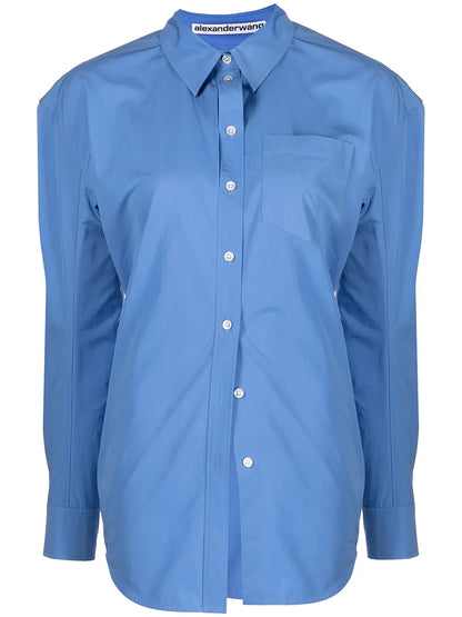 Ruched Button-Up Shirt