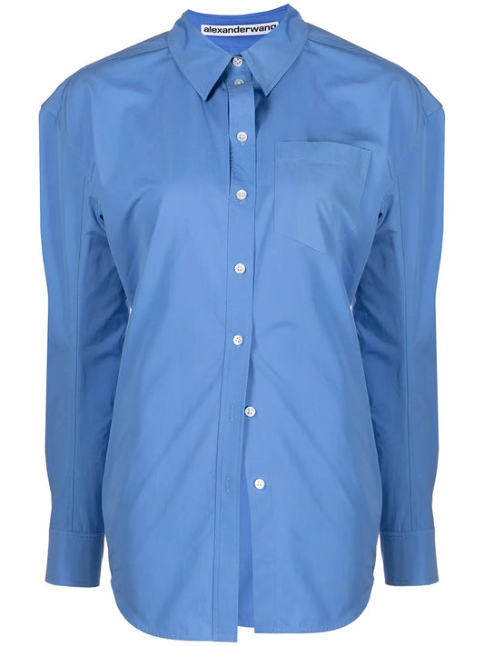 Ruched Button-Up Shirt
