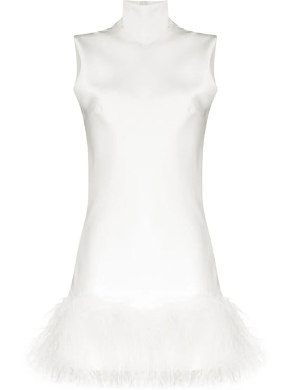 Umiko Feather-Trimmed Mini Dress