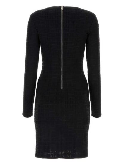 4G Jacquard Long-Sleeved Dress