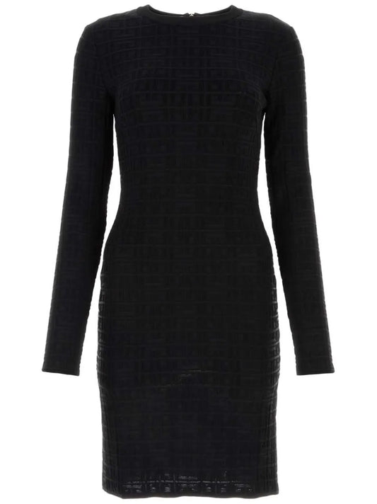 4G Jacquard Long-Sleeved Dress