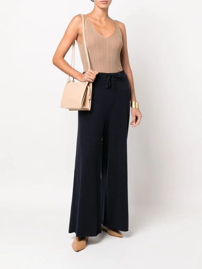 Wide-Leg Cashmere Track Pants