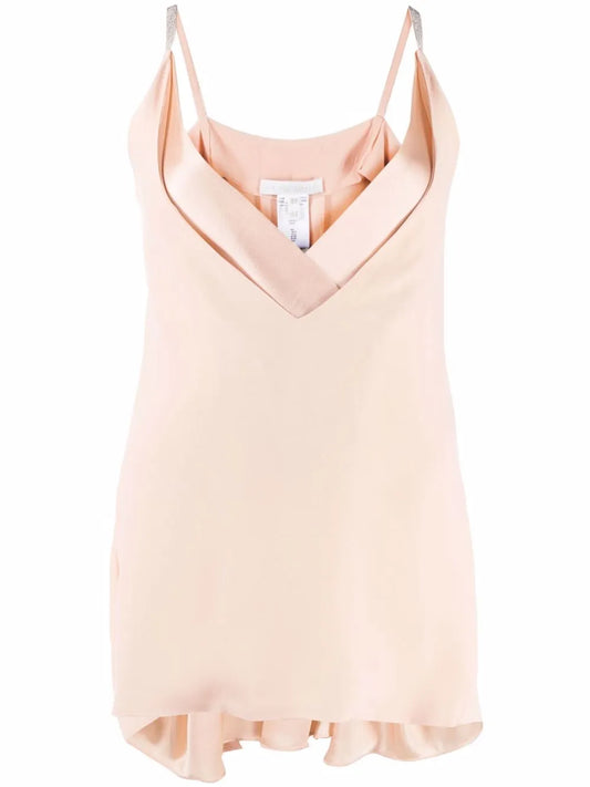 V-Neck Metallic Strap Top