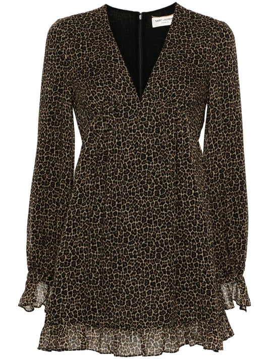Leopard-Print Mini Dress