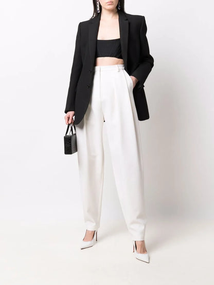 Tapered High-Waisted Trousers