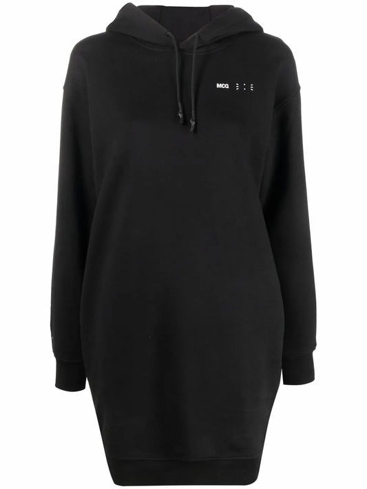 Logo Drawstring Hooded Dress
