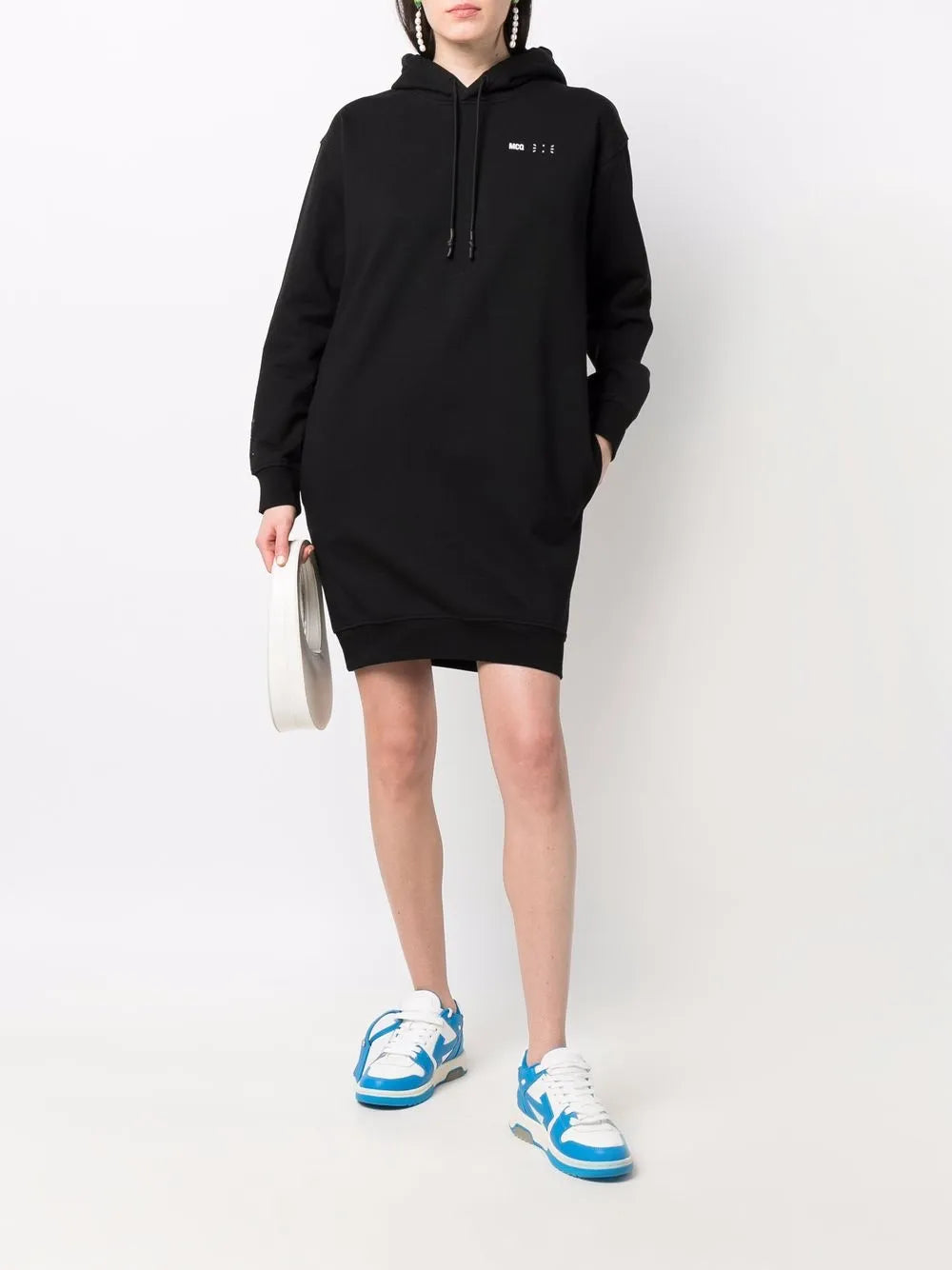 Logo Drawstring Hooded Dress