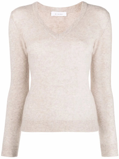 V-Neck Wool-Silk Jumper