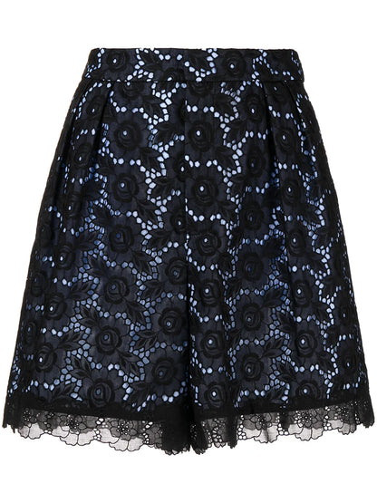 Floral-Lace Mini Skirt
